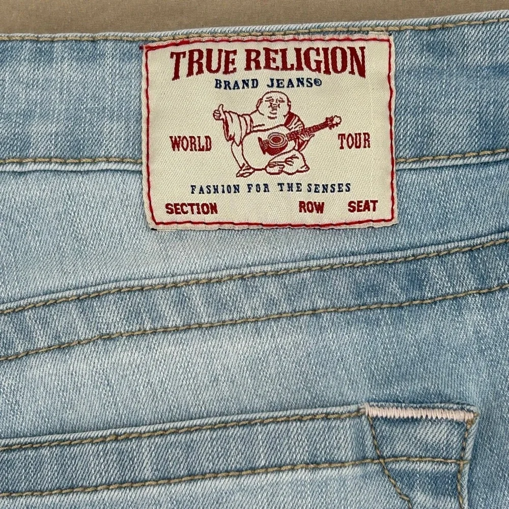 True Religion Billie Jeans Womens 31 Light‎ Blue Mid Rise Straight Leg Y2K Denim